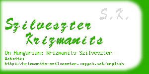szilveszter krizmanits business card